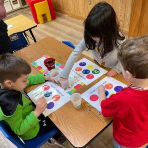 Pre-k students learning to count